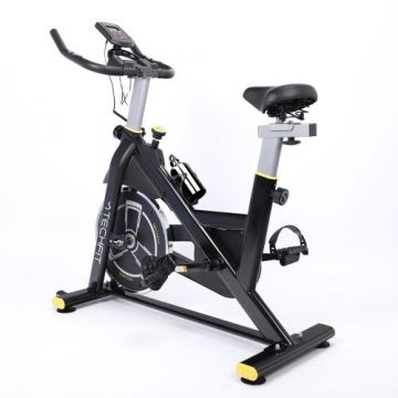 Bicicleta spinning TECHFIT SBK800B, Sistem inertie volanta 8 Kg, Greutate utilizator 120 Kg, Suport telefon/tableta, Suport si bidon apa incluse