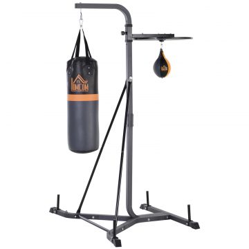 HOMCOM Aparat Multifuncțional pentru Box, cu Sac de Box Reglabil și Punching Ball, Ideal pentru Antrenament și Fitness Acasă | Aosom Romania