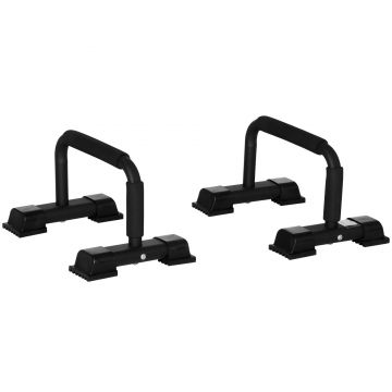 HOMCOM Set 2 Bare Paralele din Oțel pentru Fitness cu Mânere din Antiderapante, 36x25x20 cm, Negru | Aosom Romania