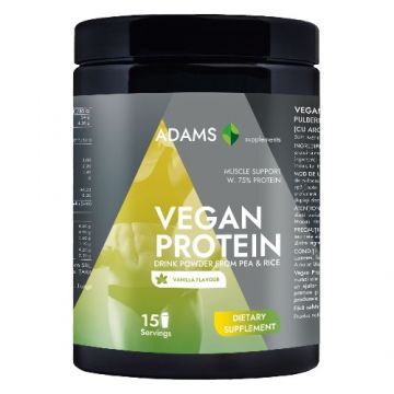 Proteina vegana (vanillie), 454gr, Adams