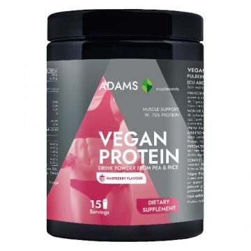 Proteina vegana (zmeura), 454gr, Adams