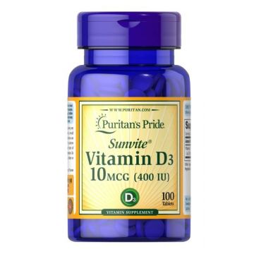 Puritan s Pride Vitamin D3 10 mcg (400 IU) 100 tabs