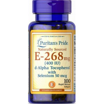 Puritan s Pride Vitamin E-268 mg (400 IU) with Selenium 50 mcg 100 softgels