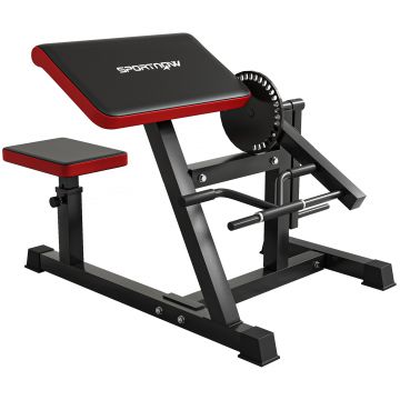 SPORTNOW Bancă Multifuncțională 2 în 1 pentru Curl și Triceps, Bancă de Fitness cu Scaun Reglabil, 105x95x80 cm, Negru | Aosom Romania