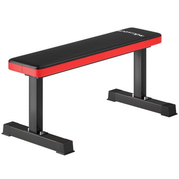 SPORTNOW Bancă Plată pentru Sala de Forță cu Pernă Capitonată din Oțel și Capacitate de 300kg, 106x26x48 cm, Negru | Aosom Romania