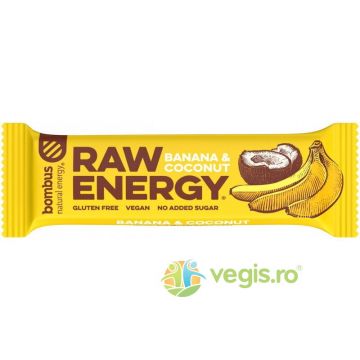 Baton Proteic cu Banane si Nuca de Cocos fara Gluten Raw Energy 50g Baton Proteic cu Banane si Nuca de Cocos fara Gluten Raw Energy 50g