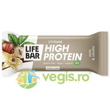 Baton Proteic cu Nuci si Vanilie Ecologic/Bio 40g Baton Proteic cu Nuci si Vanilie Ecologic/Bio 40g