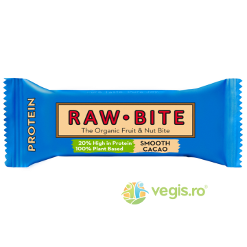 Baton Proteic Raw Cremos cu Cacao fara Zahar Adaugat si fara Gluten Ecologic/Bio 45g Baton Proteic Raw Cremos cu Cacao fara Zahar Adaugat si fara Gluten Ecologic/Bio 45g