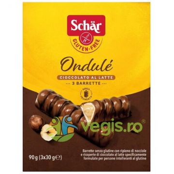 Batoane cu Crema de Alune fara Gluten - Ondule 90g Batoane cu Crema de Alune fara Gluten - Ondule 90g