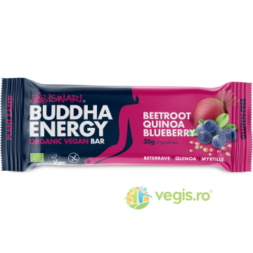 Baton Energizant cu Sfecla Rosie, Quinoa si Afine fara Gluten Ecologic/Bio 35g Baton Energizant cu Sfecla Rosie, Quinoa si Afine fara Gluten Ecologic/Bio 35g