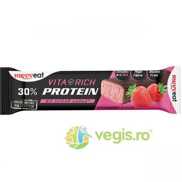 Baton Proteic 30% cu Capsuni fara Gluten si Zahar Adaugat - Vita Rich 60g Baton Proteic 30% cu Capsuni fara Gluten si Zahar Adaugat - Vita Rich 60g