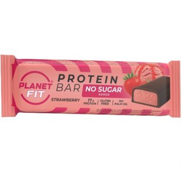 Baton proteic, Capsuni, 55g, Brain Foods Baton proteic, Capsuni, 55g, Brain Foods