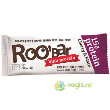 Baton Proteic cu Cirese si Maca Raw Ecologic/Bio 60g Baton Proteic cu Cirese si Maca Raw Ecologic/Bio 60g