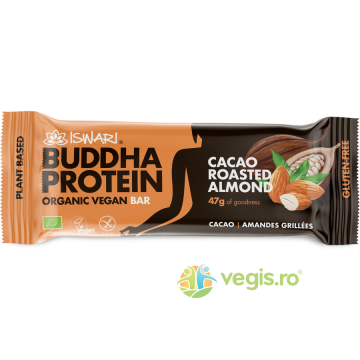 Baton Proteic cu Migdale Prajite si Cacao fara Gluten Ecologic/Bio 47g Baton Proteic cu Migdale Prajite si Cacao fara Gluten Ecologic/Bio 47g