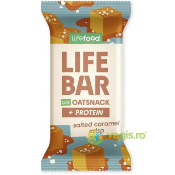 Baton Proteic de Ovaz cu Caramel Sarat Ecologic/Bio 40g Baton Proteic de Ovaz cu Caramel Sarat Ecologic/Bio 40g