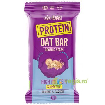 Baton Proteic din Ovaz, Migdale si Caju fara Gluten Ecologic/Bio 40g Baton Proteic din Ovaz, Migdale si Caju fara Gluten Ecologic/Bio 40g