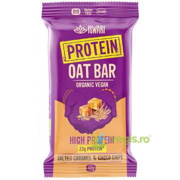 Baton Proteic din Ovaz si Caramel Sarat fara Gluten Ecologic/Bio 40g Baton Proteic din Ovaz si Caramel Sarat fara Gluten Ecologic/Bio 40g