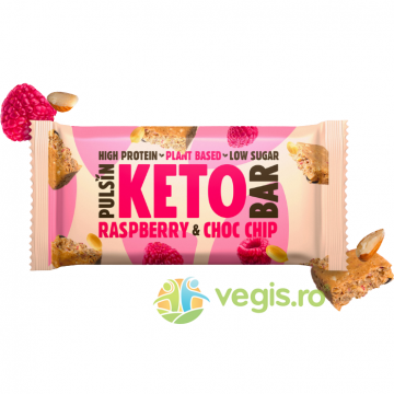 Baton Proteic Keto cu Ciocolata si Zmeura 50g Baton Proteic Keto cu Ciocolata si Zmeura 50g