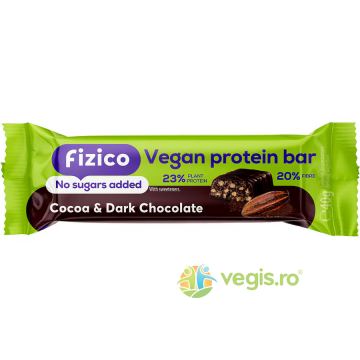 Baton Proteic Vegan cu Cacao si Ciocolata fara Zahar Adaugat Fizico the Right 40g Baton Proteic Vegan cu Cacao si Ciocolata fara Zahar Adaugat Fizico the Right 40g