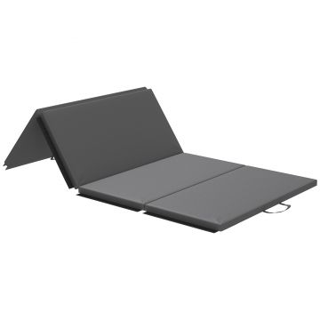 HOMCOM Covoraș de Gimnastică Pliabil, Saltea de Fitness Groasă de 5 cm și Antiderapantă, 240x120 cm, Gri | Aosom Romania HOMCOM Covoraș de Gimnastică Pliabil, Saltea de Fitness Groasă de 5 cm și Antiderapantă, 240x120 cm, Gri | Aosom Romania