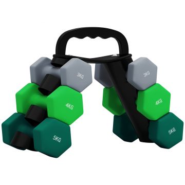 SPORTNOW Set de Gantere cu Suport de Depozitare, Set cu 6 gantere pentru antrenament, 2 x 3 kg, 2 x 4 kg, 2 x 5 kg | Aosom Romania SPORTNOW Set de Gantere cu Suport de Depozitare, Set cu 6 gantere pentru antrenament, 2 x 3 kg, 2 x 4 kg, 2 x 5 kg | Aosom Romania