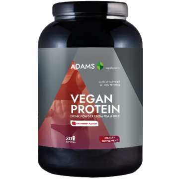 Proteina vegana (capsuni), 908gr, Adams