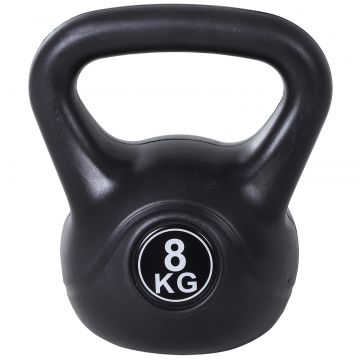 HOMCOM Kettlebell 8 kg, Ganteră pentru Antrenament de Forță și Fitness, 22x17x24 cm, Negru | Aosom Romania